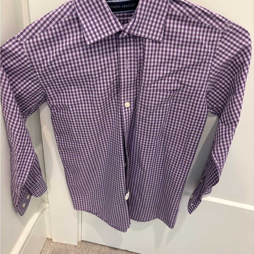 Joseph Abboud boys Purple Gingham Button Down Shirt